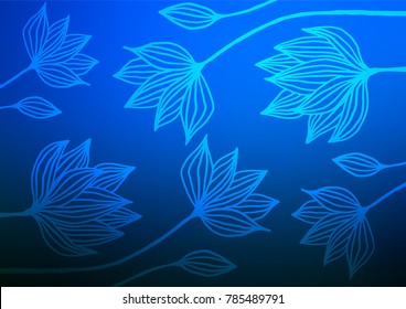Dark BLUE vector doodle blurred template. Blurred decorative design in Indian style with Zen tangles. The pattern can be used for coloring books and pages for kids.