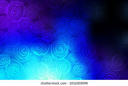 Dark BLUE vector doodle bright pattern. Decorative shining illustration with doodles on abstract template. The template can be used as a background for cell phones.