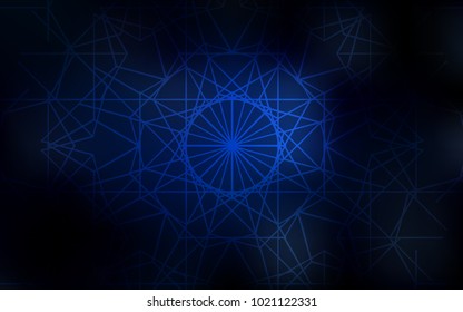 Dark BLUE vector doodle bright background. Modern geometrical abstract illustration with doodles drawn by child. The pattern can be used for heads of websites and designs.