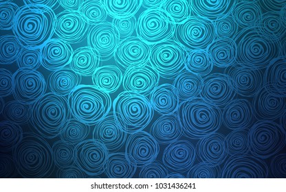 Dark BLUE vector doodle bright background. Shining colored illustration with roses in doodle style. The doodle design can be used for your web site.