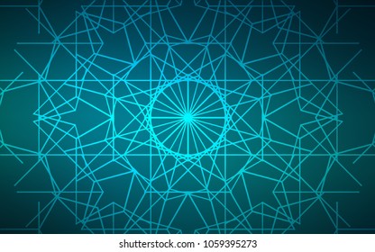 Dark BLUE vector doodle bright layout. Colorful abstract illustration with lines drawn by child in Asian style. A new texture for your design.