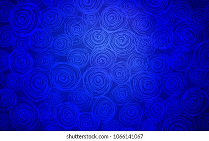 Dark BLUE vector doodle bright background. Decorative shining illustration with doodles on abstract template. The template can be used as a background for cell phones.