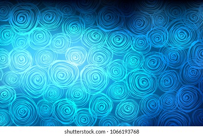 Dark BLUE vector doodle bright layout. Roses on blurred abstract background with gradient. The completely new template can be used for your brand book.