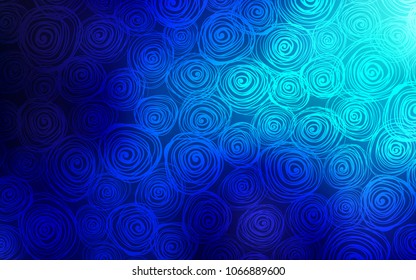 Dark BLUE vector doodle bright pattern. Roses on blurred abstract background with gradient. A completely new design for your business.