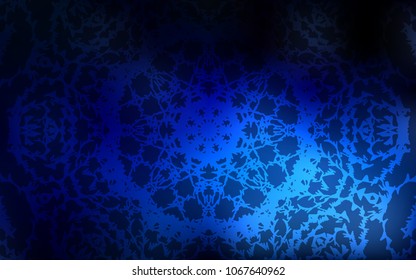 Dark BLUE vector doodle bright template. Colorful abstract illustration with lines drawn by child in Asian style. The elegant pattern can be used as a part of a brand book.