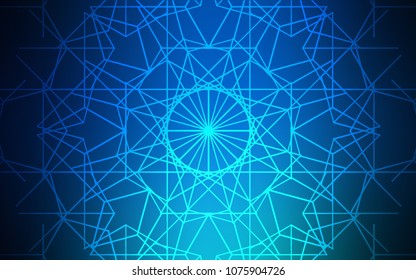 Dark BLUE vector doodle bright layout. A vague abstract illustration with doodles drawn by child in Indian style. Brand-new style for your business design.