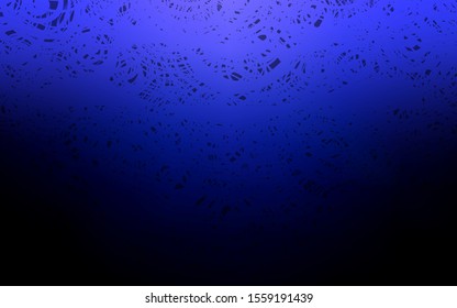 Dark BLUE vector doodle bright pattern. Roses on elegant natural pattern with gradient. Brand-new style for your business design.