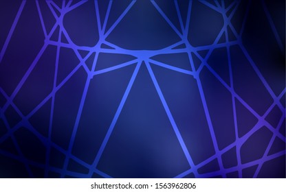 Dark BLUE vector doodle bright layout. Blurred decorative design in Indian style with lines drown by child. Brand-new style for your business design.
