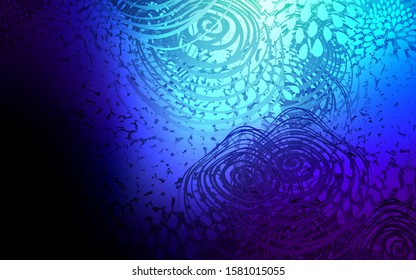 Dark BLUE vector doodle bright pattern. Creative illustration in blurred style with flowers. The pattern can be used for coloring books and pages for kids.