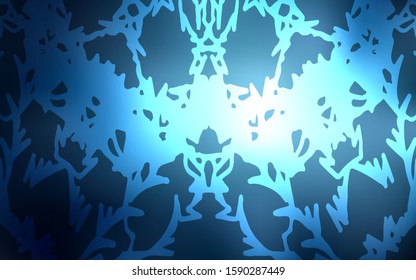 Dark BLUE vector doodle bright pattern. Doodles created by child on blurred abstract background with gradient. A completely new design for your business.