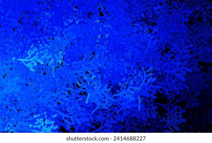 Dark BLUE vector doodle template with trees, branches. Glitter abstract illustration with doodles and trees. New template for your brand book.