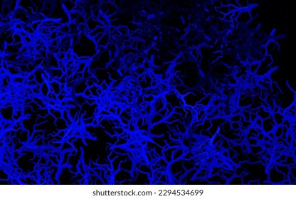 Dark BLUE vector elegant wallpaper with branches, leaves. Brand new colored illustration with leaves and branches. Textured pattern for websites, banners.