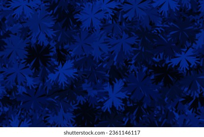 Dark BLUE vector elegant wallpaper with flowers. Illustration with colorful abstract doodle flowers. Hand painted design for web, wrapping.