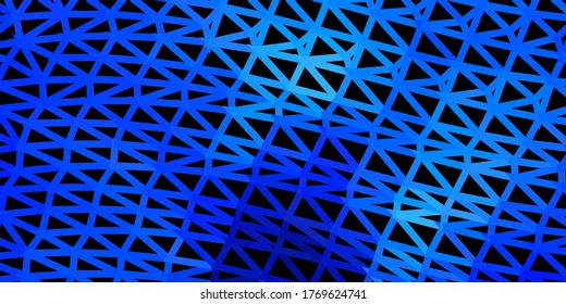 Papel de pared geométrico policonal vector azul oscuro. Ilustración abstracta con triángulos de gradiente elegantes. Fondo para teléfonos móviles.