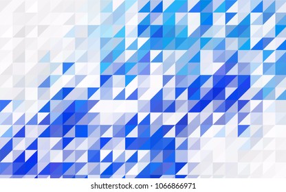 Dark BLUE vector geometric simple minimalistic background, which consist of triangles on white background. Triangular pattern with gradient for your business design. 