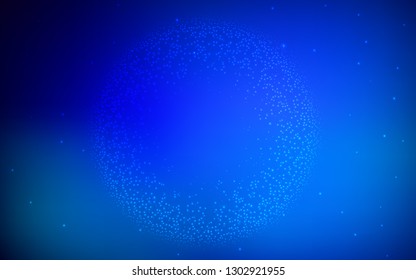 Dark BLUE vector glossy abstract backdrop. Creative illustration in halftone style with gradient. New way of your design.