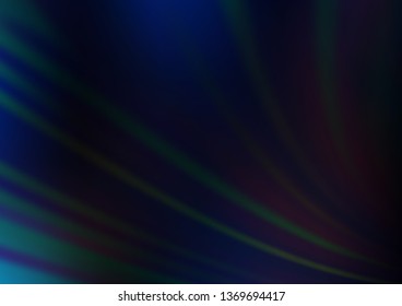 Dark BLUE vector glossy abstract template. Modern geometrical abstract illustration with gradient. The elegant pattern for brand book.