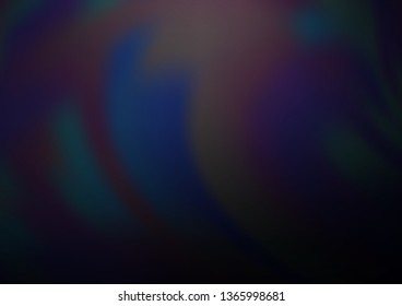 Dark BLUE vector glossy bokeh pattern. Creative illustration in halftone style with gradient. A completely new template for your design.