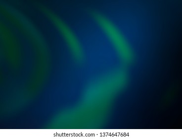 Dark BLUE vector glossy bokeh pattern. A vague abstract illustration with gradient. Brand new style for your business design.