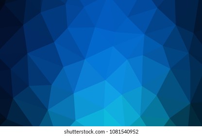 Dark BLUE vector gradient triangles template. Triangular geometric sample with gradient.  Textured pattern for your backgrounds.