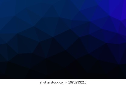 Dark BLUE vector gradient triangles pattern. Glitter abstract illustration with an elegant triangles. A completely new design for your leaflet.