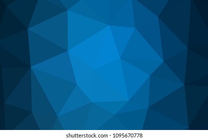 Dark BLUE vector gradient triangles template. Geometric illustration in Origami style with gradient.  Best triangular design for your business.