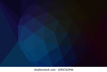 Dark BLUE vector gradient triangles texture with a gem in a centre. Illustration in abstract style with triangles. A completely new design for your leaflet.