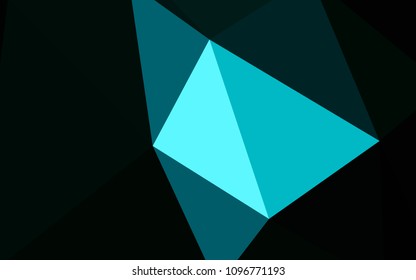 Dark BLUE vector gradient triangles pattern. A completely new color illustration in a polygonal style. Completely new template for your banner.
