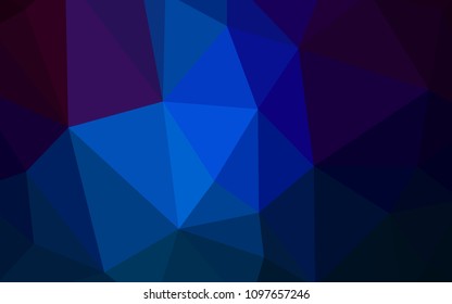 Dark BLUE vector gradient triangles texture. A sample with polygonal shapes. New template for your brand book.