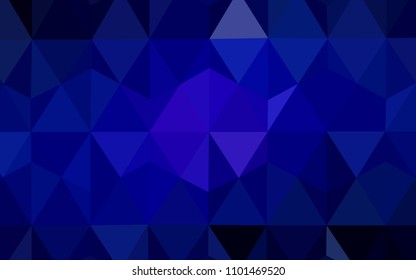 Dark BLUE vector gradient triangles texture. Triangular geometric sample with gradient.  A completely new design for your leaflet.