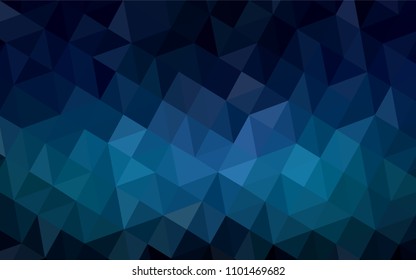 Dark BLUE vector gradient triangles texture. Creative illustration in halftone style with triangles. Polygonal design for your web site.