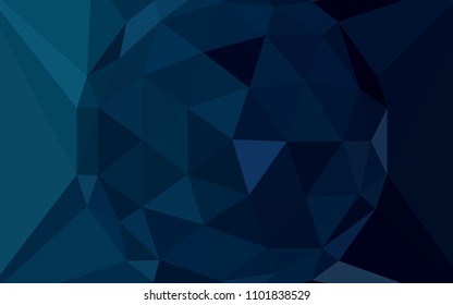 Dark BLUE vector gradient triangles pattern with a gem in a centre. Illustration in halftone style with triangles. A completely new design for your leaflet.