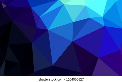 Dark BLUE vector gradient triangles template. Triangular geometric sample with gradient.  Polygonal design for your web site.