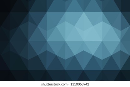 Dark BLUE vector gradient triangles texture. A completely new color illustration in a polygonal style. Polygonal design for your web site.