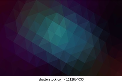 Dark BLUE vector gradient triangles template. Creative geometric illustration in Origami style with gradient. Textured pattern for your backgrounds.