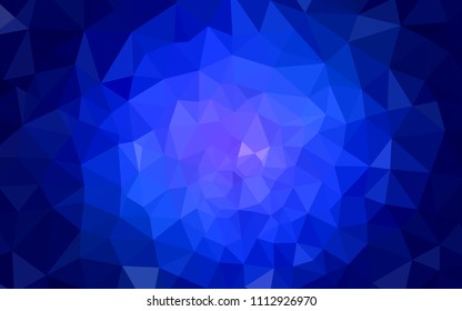 Dark BLUE vector gradient triangles template. Shining polygonal illustration, which consist of triangles. Brand new style for your business design.