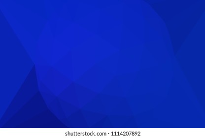 Dark BLUE vector gradient triangles pattern with a gem in a centre. Illustration in halftone style with triangles. Textured pattern for your backgrounds.
