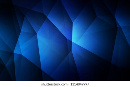 Dark BLUE vector gradient triangles pattern. A completely new color illustration in a polygonal style. A new texture for your web site.