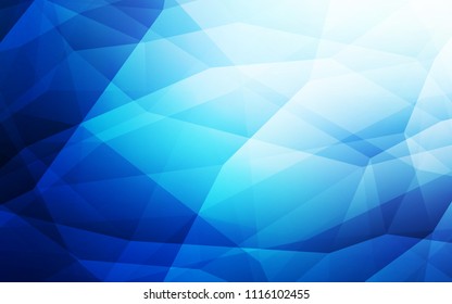 Dark BLUE vector gradient triangles template. Colorful abstract illustration with triangles. Template for cell phone's backgrounds.