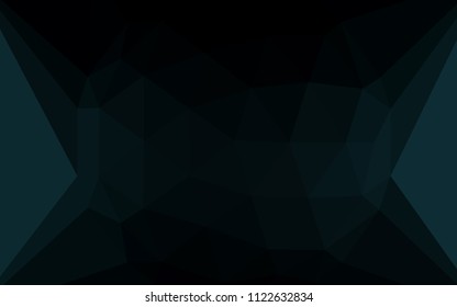 Dark BLUE vector gradient triangles template with a gem in a centre. Illustration in Origami style with gradient. A completely new design for your leaflet.