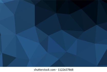 Dark BLUE vector gradient triangles template. A sample with polygonal shapes. Pattern for a brand book's backdrop.