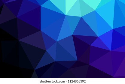 Dark BLUE vector gradient triangles pattern. Elegant bright polygonal illustration with gradient. Brand new design for your business.