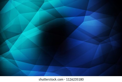 Dark BLUE vector gradient triangles template. Creative geometric illustration in Origami style with gradient. Best triangular design for your business.