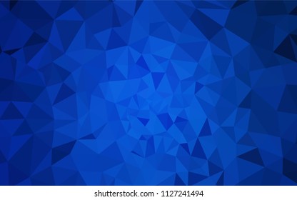 Dark BLUE vector gradient triangles pattern. Shining polygonal illustration, which consist of triangles. Triangular pattern for your design.