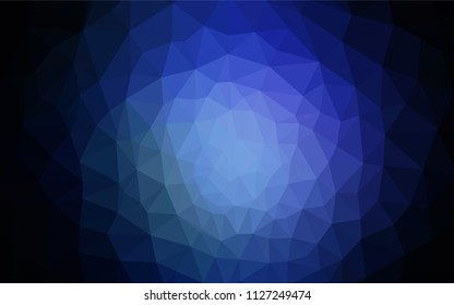 Dark BLUE vector gradient triangles template. Glitter abstract illustration with an elegant triangles. A new texture for your web site.