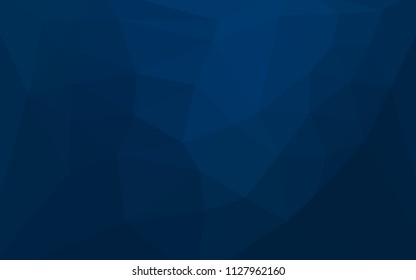 Dark BLUE vector gradient triangles pattern with a heart in a centre. Illustration in halftone style with triangles. A completely new design for your leaflet.