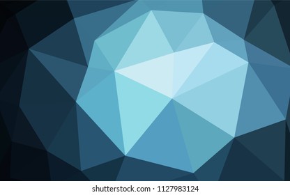 Dark BLUE vector gradient triangles texture. Glitter abstract illustration with an elegant triangles. Best triangular design for your business.