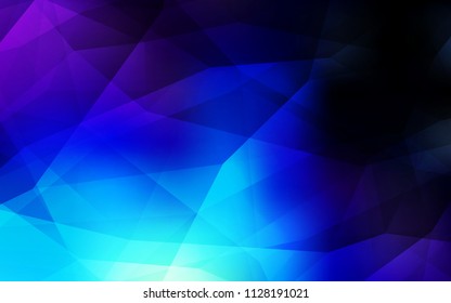 Dark BLUE vector gradient triangles texture. A completely new color illustration in a polygonal style. Best triangular design for your business.