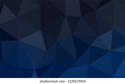 Dark BLUE vector gradient triangles template. Shining polygonal illustration, which consist of triangles. Brand new design for your business.