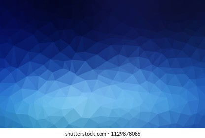 Dark BLUE vector gradient triangles pattern. Geometric illustration in Origami style with gradient.  Completely new template for your banner.